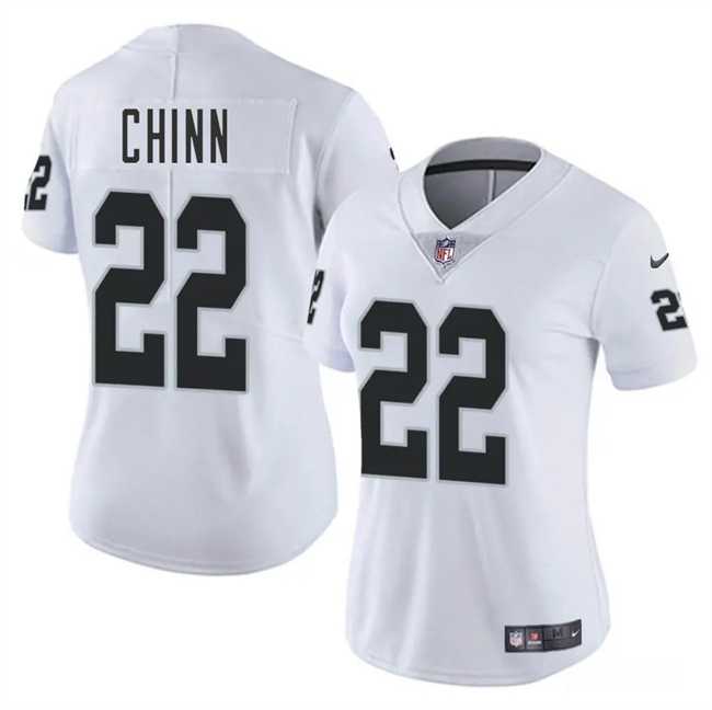 Women%27s Las Vegas Raiders #22 Jeremy Chinn White 2025 Vapor Stitched Jersey Dzhi